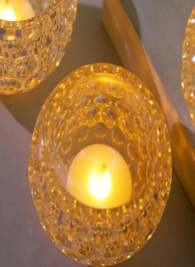 VERVENIX Tea Light Candle Holder Pack of 2, Warm White| Flameless & Smokeless Home Decorative Candles - Transparent Acrylic LED Tea Light Candles for Christmas, Festivals - Image 5